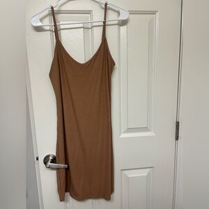 Stars Above Strapless Tan Dress